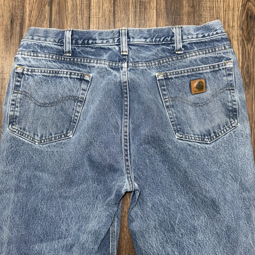 Carhartt Jeans Mens 38x33 Relaxed Fit Blue Denim B460 DVB 100% Cotton Workwear